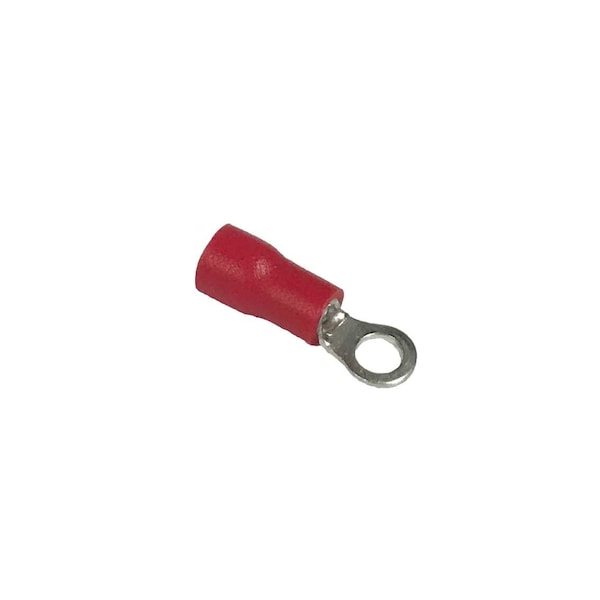 Terminales de Anillo Remington Industries, Aislados con PVC, Cable calibre 16-22 AWG, Tamaño de Estudio #6, Rojo, Paquete de 100 - RVS1.25-3.5-100