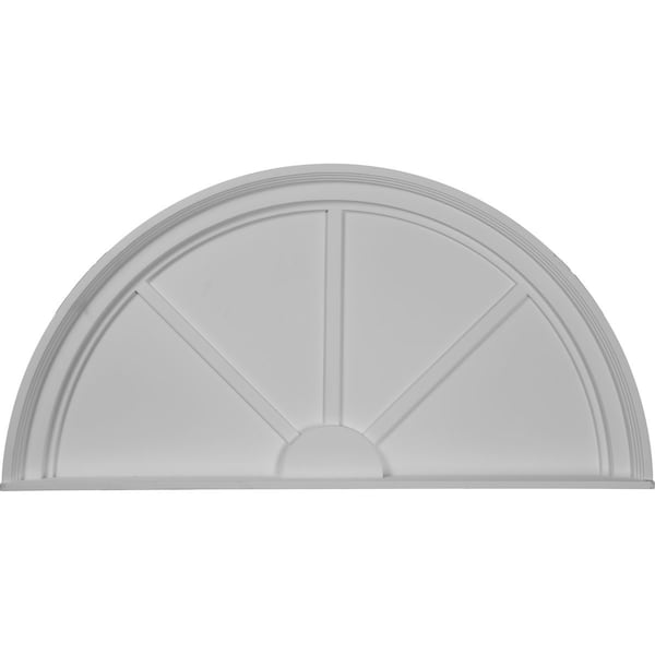 Ekena Millwork 36"W x 18"H x 1 1/8"P Half Round Spoked Pediment - PED36X18X02SP