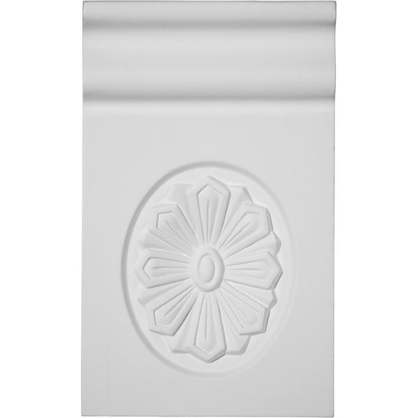 Ekena Millwork Plinth Block, Polyurethane, 6-3/4 in H, 4-1/8 in W, Factory Primed - PB04X06X01PM