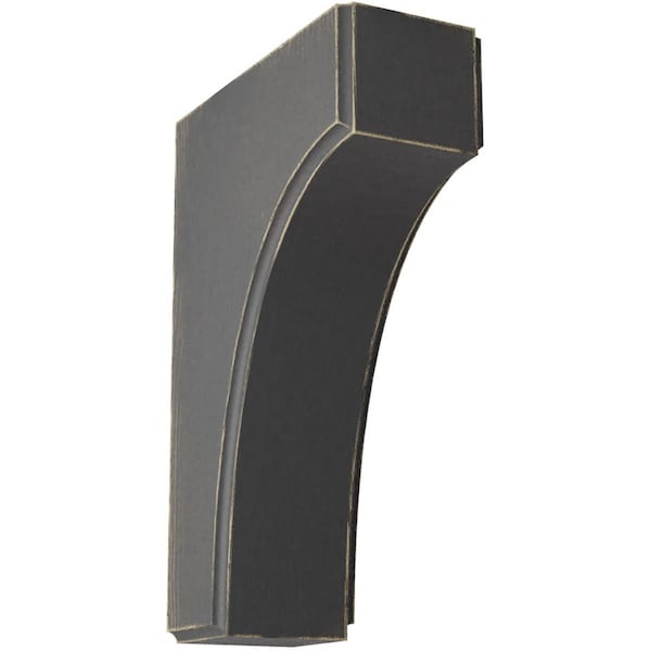 Ekena Millwork 1 3/4"W x 4"D x 6"H Clarksville Wood Vintage Decor Bracket, Black - BKTWD02X04X06CVBL