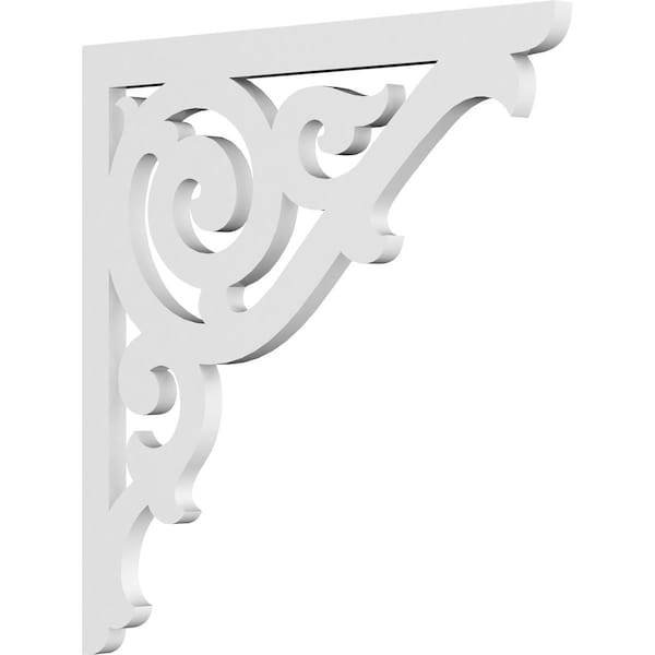 Ekena Millwork Athens Architectural Grade PVC Bracket, 5/8"W X 16"D X 16"H - BKTP01X16X16AT