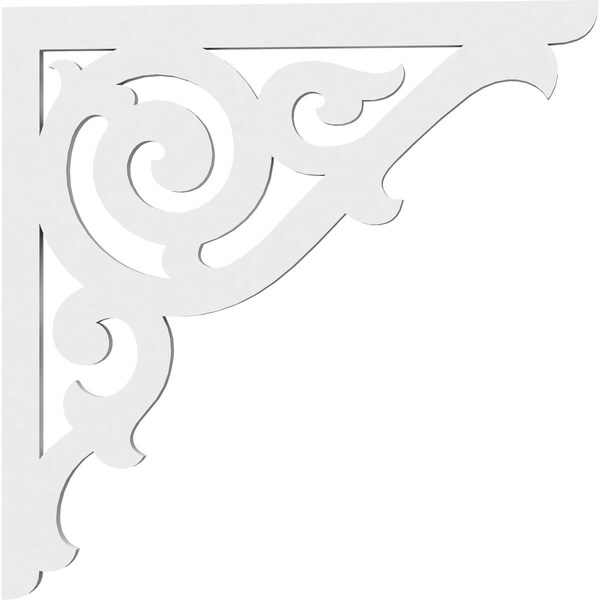 Ekena Millwork Athens Architectural Grade PVC Bracket, 5/8"W X 16"D X 16"H - BKTP01X16X16AT