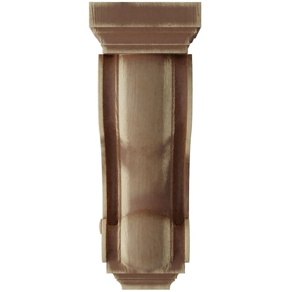 Ekena Millwork 6"W x 7 1/2"D x 16"H Devon Traditional Wood Vintage Decor Corbel, Weathered Brown - CORWD06X08X16DEBR