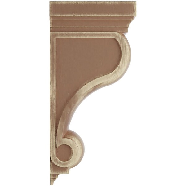 Ekena Millwork 6"W x 7 1/2"D x 16"H Devon Traditional Wood Vintage Decor Corbel, Weathered Brown - CORWD06X08X16DEBR