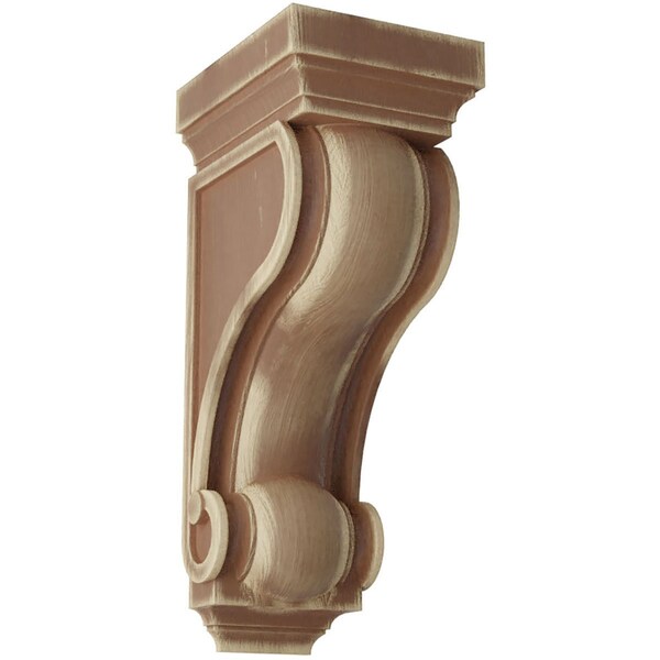 Ekena Millwork 6"W x 7 1/2"D x 16"H Devon Traditional Wood Vintage Decor Corbel, Weathered Brown - CORWD06X08X16DEBR