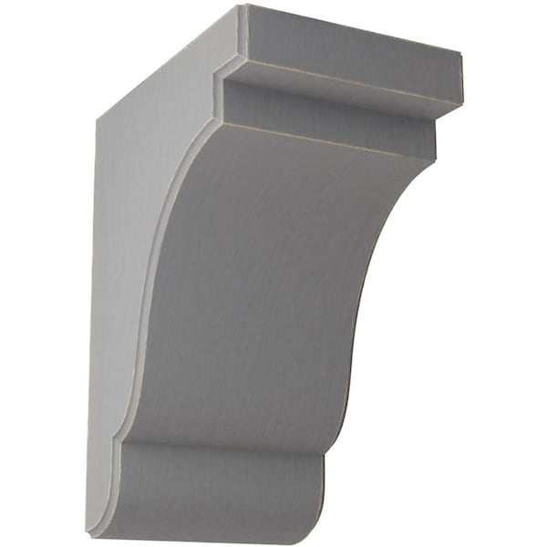 Ekena Millwork 5 1/4"W x 7 1/4"D x 9 1/2"H Bedford Wood Vintage Decor Bracket, Pebble Grey - BKTWD05X07X10BEPG