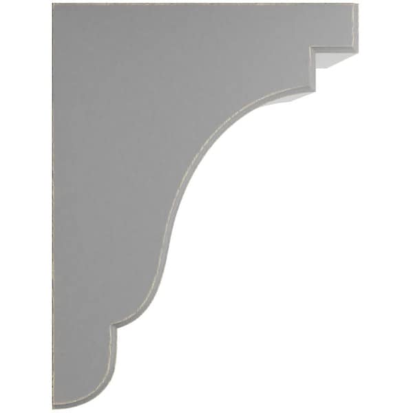 Ekena Millwork 5 1/4"W x 7 1/4"D x 9 1/2"H Bedford Wood Vintage Decor Bracket, Pebble Grey - BKTWD05X07X10BEPG