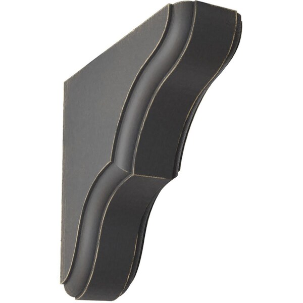 Ekena Millwork 1 3/4"W x 5 1/2"D x 5 1/2"H Stratford Wood Vintage Decor Bracket, Black - BKTWD02X06X06STBL