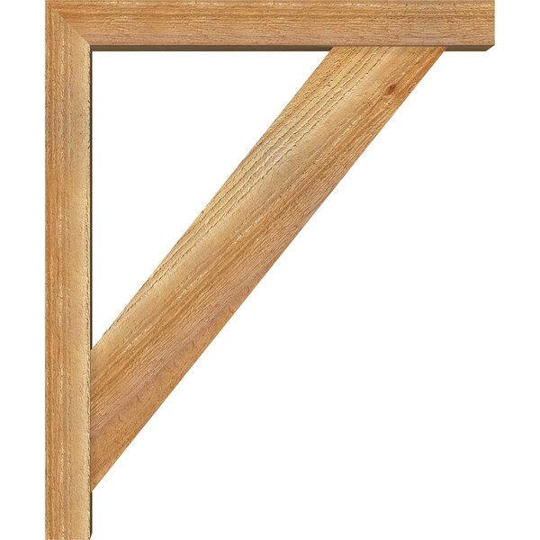 Ekena Millwork Traditional Block Rough Sawn Bracket w/ Offset Brace, Western Red Cedar, 4"W x 20"D x 24"H - BKT0402X20X24TRA05RWR