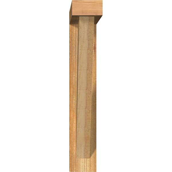 Ekena Millwork Traditional Block Rough Sawn Bracket w/ Offset Brace, Western Red Cedar, 4"W x 20"D x 24"H - BKT0402X20X24TRA05RWR