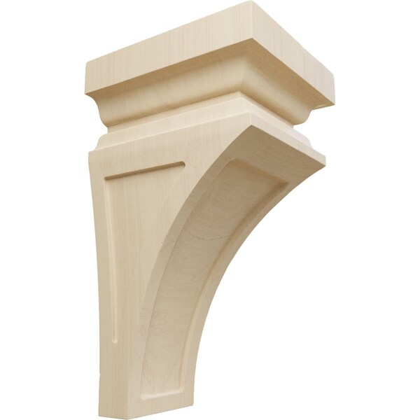 Ekena Millwork 6"W x 6 3/4"D x 12"H Large Nevio Wood Corbel, Rubberwood - CORW06X06X12NERW