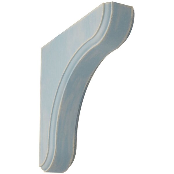 Ekena Millwork 1 3/4"W x 7 1/2"D x 7 1/2"H Eaton Wood Vintage Decor Bracket, Driftwood Blue - BKTWD02X08X08EABU