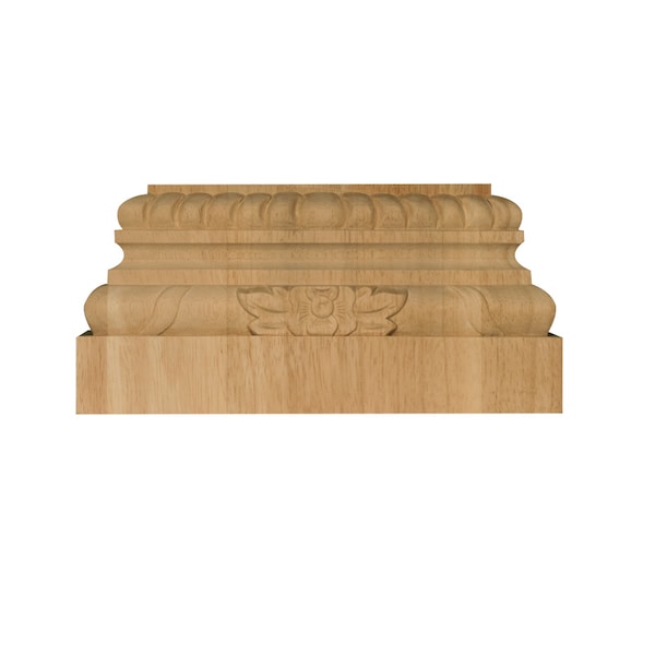 Osborne Wood Products 5 1/2 x 11 1/2 x 3 1/2 Large Pilaster Base in Rubberwood (p - 892027RW
