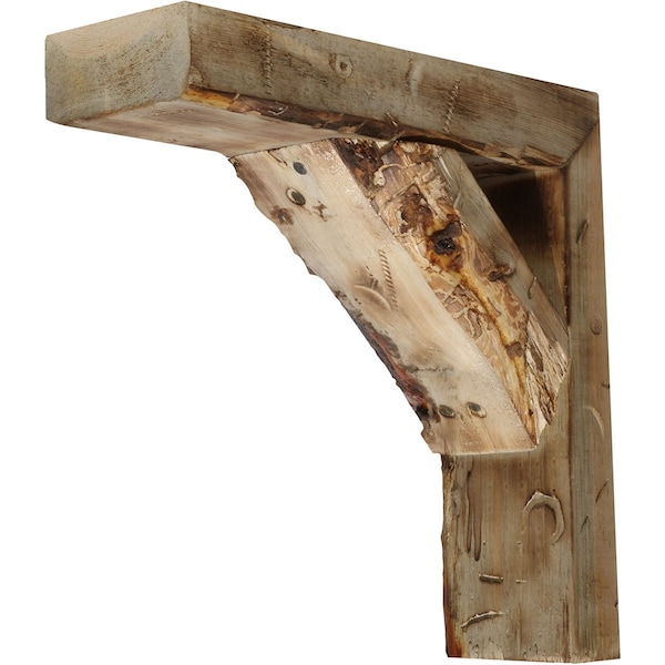 Ekena Millwork 3 1/2"W x 8"D x 8"H Vintage Farmhouse Bracket, Barnwood Decor Collection, Natural Barnwood - BKTB03X08X08TRUF