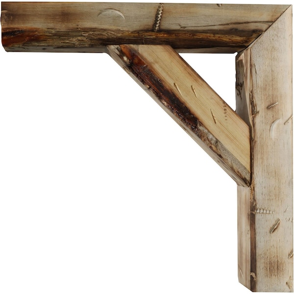 Ekena Millwork 3 1/2"W x 8"D x 8"H Vintage Farmhouse Bracket, Barnwood Decor Collection, Natural Barnwood - BKTB03X08X08TRUF