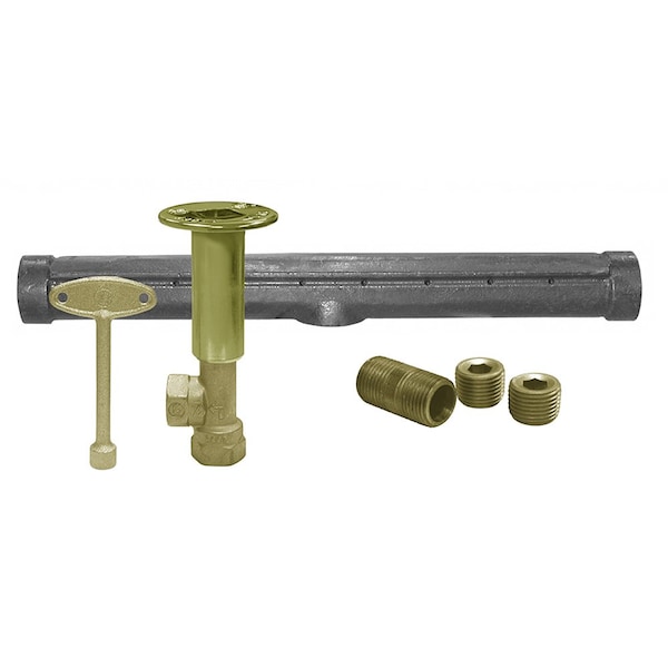 Jones Stephens Polished Brass Angle Log Lighter Valve with T-Burner for Natural Gas - L75407