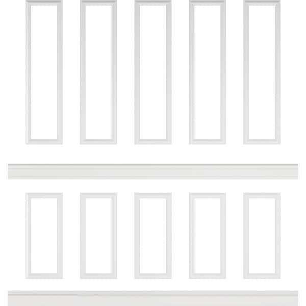 Ekena Millwork Wainscot Paneling Kit, Urethane, 94-1/2 in L, Factory Primed - WPKUST032P108