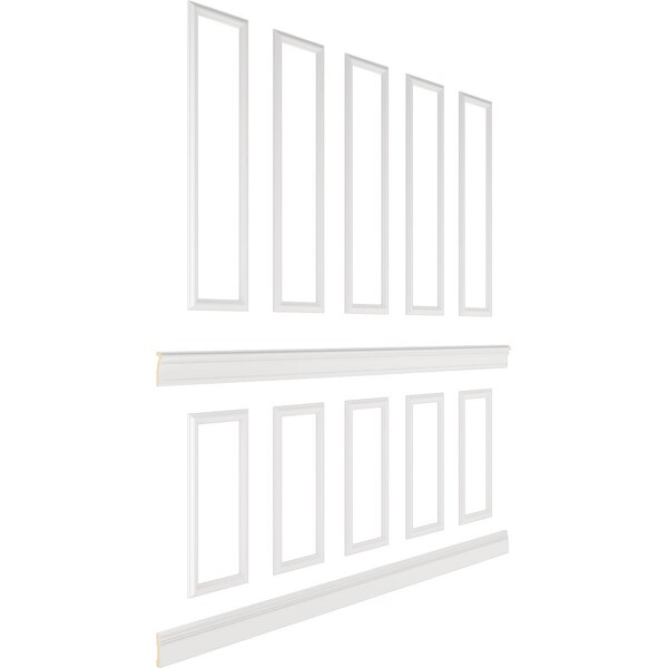 Ekena Millwork Wainscot Paneling Kit, Urethane, 94-1/2 in L, Factory Primed - WPKUST032P108