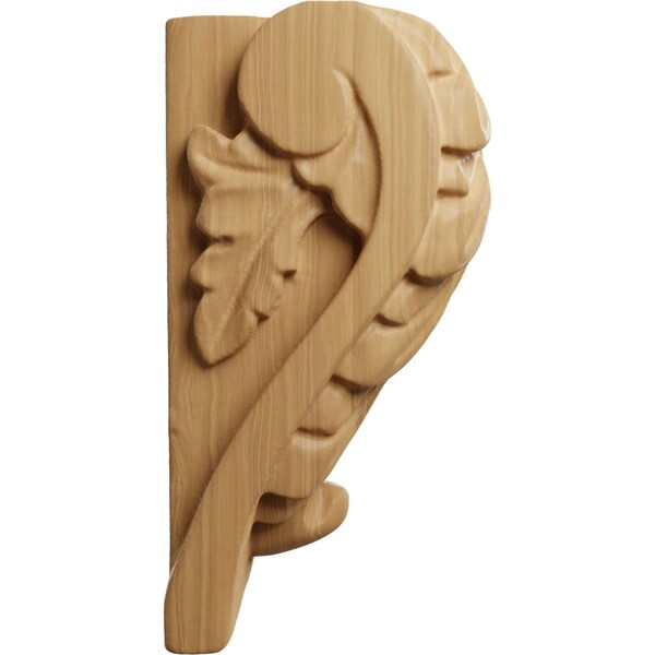 Ekena Millwork 1 3/4"W x 1 1/2"D x 3"H Mini Acanthus Leaf Block Corbel, Cherry - CORW01X01X03BACH