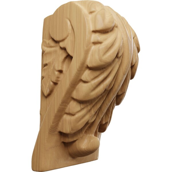 Ekena Millwork 1 3/4"W x 1 1/2"D x 3"H Mini Acanthus Leaf Block Corbel, Cherry - CORW01X01X03BACH