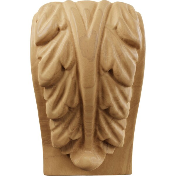 Ekena Millwork 1 3/4"W x 1 1/2"D x 3"H Mini Acanthus Leaf Block Corbel, Cherry - CORW01X01X03BACH