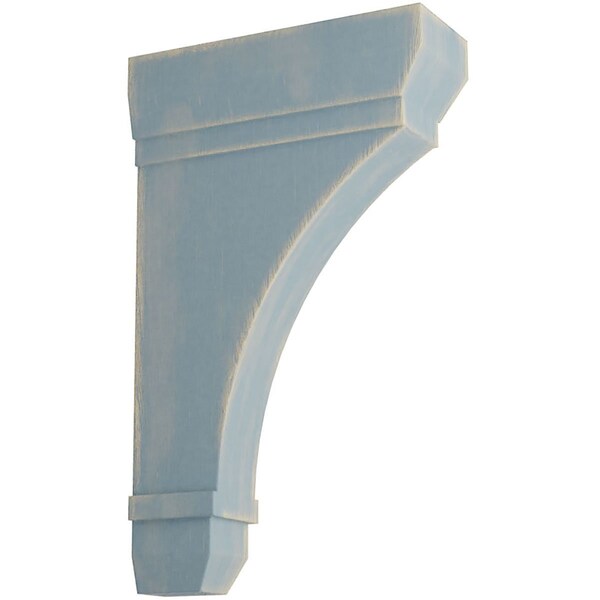 Ekena Millwork 2 1/4"W x 6"D x 10"H Stockport Wood Vintage Decor Bracket, Driftwood Blue - BKTWD02X06X10STBU