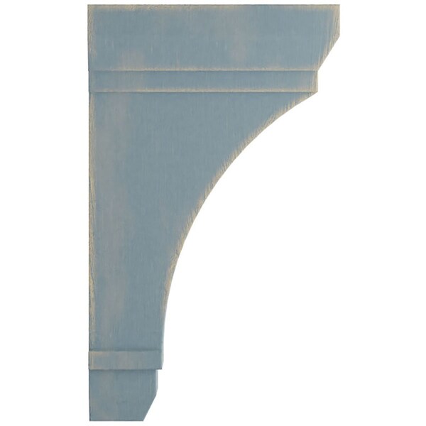 Ekena Millwork 2 1/4"W x 6"D x 10"H Stockport Wood Vintage Decor Bracket, Driftwood Blue - BKTWD02X06X10STBU