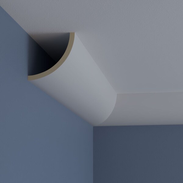 Ekena Millwork 3 7/8"H x 3 7/8"P x 5 1/2"F x 94 1/2"L Cove Crown Moulding - MLD04X04X05CO