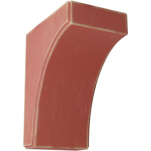 Ekena Millwork 5 1/4"W x 8"D x 10"H Clarksville Wood Vintage Decor Bracket, Salvage Red - BKTWD05X08X10CVRD