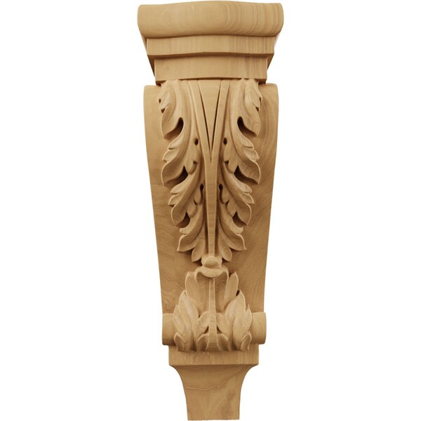 Ekena Millwork 5 1/8"W x 3 3/8"D x 15 1/2"H Medium Acanthus Pilaster Wood Corbel, Cherry - CORW05X03X16PACH