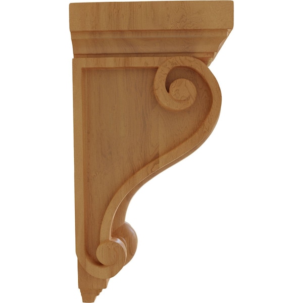 Ekena Millwork 6"W x 7"D x 13 1/4"H Devon Traditional Wood Corbel, Red Oak - CORW06X07X13DERO