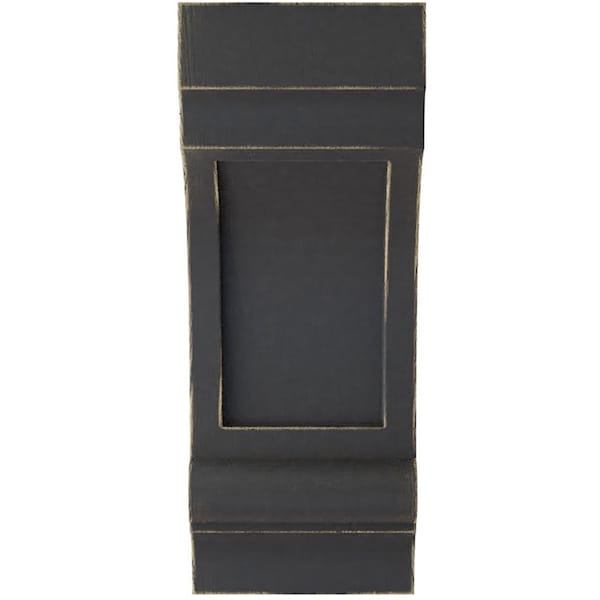 Ekena Millwork 5 1/2"W x 7"D x 14"H Diane Recessed Wood Vintage Decor Corbel, Black - CORWD06X07X14DIBL