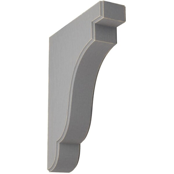 Ekena Millwork 1 3/4"W x 7 1/4"D x 9 1/2"H Bedford Wood Vintage Decor Bracket, Pebble Grey - BKTWD02X07X10BEPG