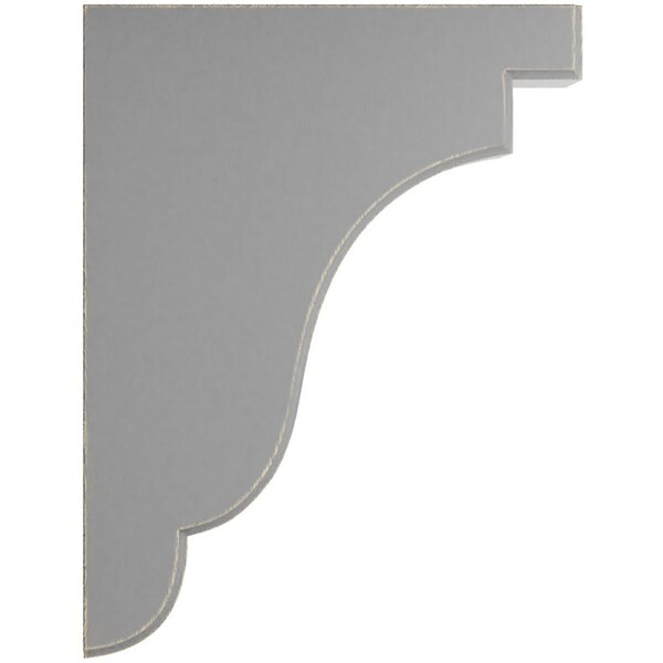 Ekena Millwork 1 3/4"W x 7 1/4"D x 9 1/2"H Bedford Wood Vintage Decor Bracket, Pebble Grey - BKTWD02X07X10BEPG