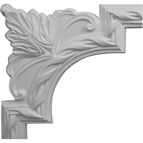 Ekena Millwork 9 3/8"W x 9 3/8"H Valeriano French Ribbon Panel Moulding Corner (matches moulding PML02X00VA) - PML09X09VA