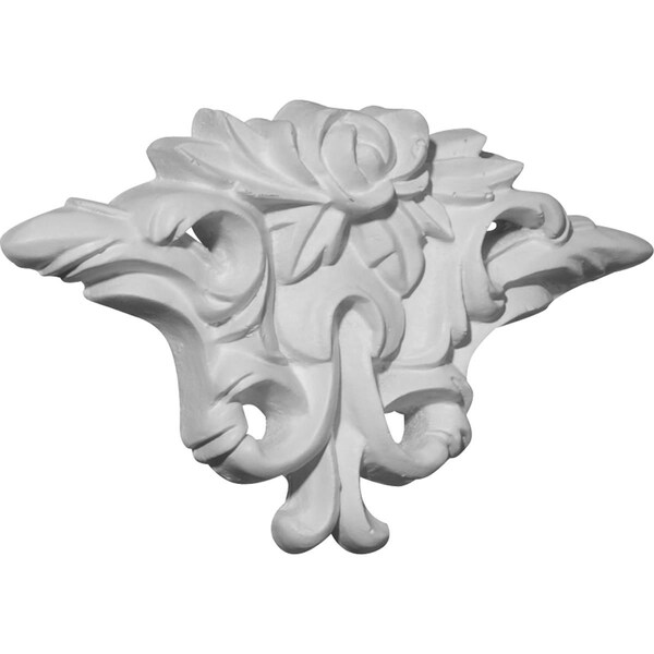 Ekena Millwork 5"W x 3"H x 1/2"P Floral Center Onlay - ONL05X03X01FL