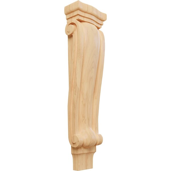 Ekena Millwork 6 1/4"W x 3"D x 22"H Large Traditional Pilaster Corbel, Red Oak - CORW06X03X22PTRO