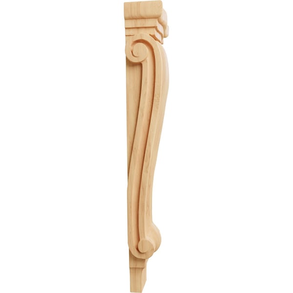 Ekena Millwork 6 1/4"W x 3"D x 22"H Large Traditional Pilaster Corbel, Red Oak - CORW06X03X22PTRO