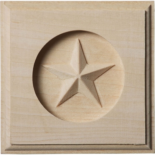 Ekena Millwork 3 1/2"W x 3 1/2"H x 5/8"P Austin Star Rosette, Maple - ROS03X03AUMA