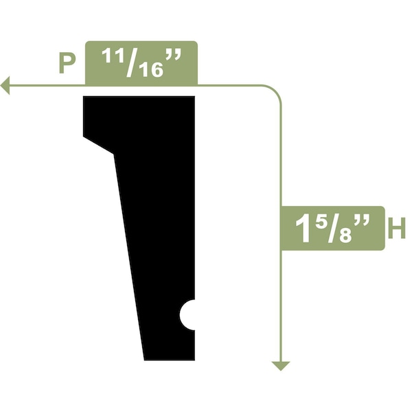 Ekena Millwork WM197 - 1 5/8"H x 5/8"P x 96"L Drip Cap Moulding, PVC - WM197X96SWPV