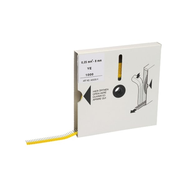 Panduit Insul Ferrules en Mini-Carrete, Manga Amarilla, #24 AWG, FSD73-8-K, Paquete de 1000 - FSD73-8-K.