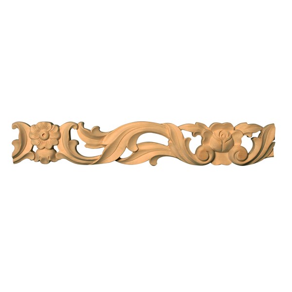 Osborne Wood Products 1 x 3 x 96 Floral Pierced Moulding in Basswood - 891939BAS