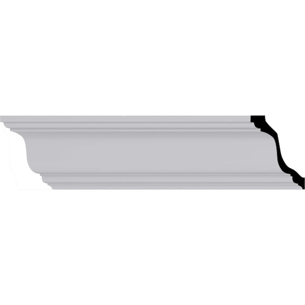 Ekena Millwork 3 3/4"H x 2 3/4"P x 4 5/8"F x 94 1/2"L Traditional Smooth Crown Moulding - MLD03X02X04SM