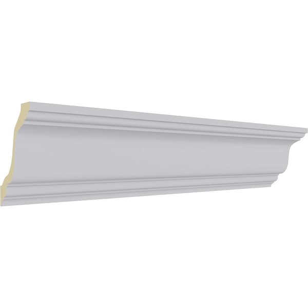Ekena Millwork 3 3/4"H x 2 3/4"P x 4 5/8"F x 94 1/2"L Traditional Smooth Crown Moulding - MLD03X02X04SM