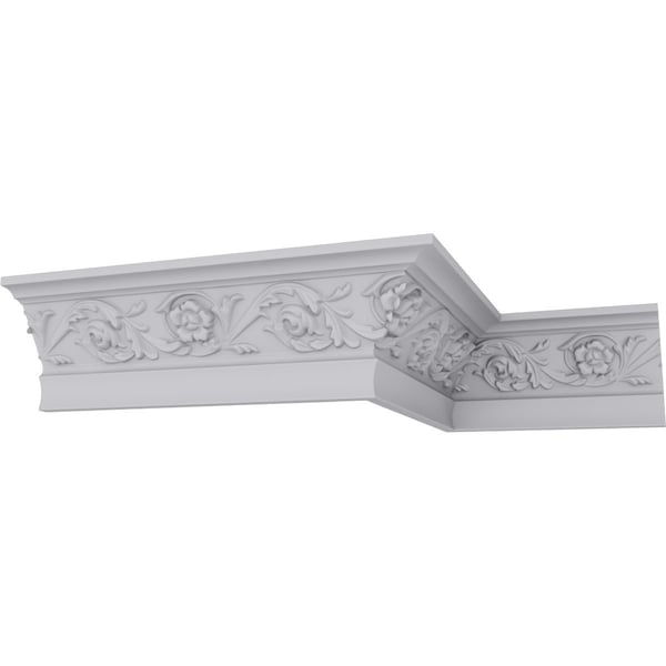 Ekena Millwork 3 1/8"H x 2 1/8"P x 3 3/4"F x 94 1/2"L Floral Crown Moulding - MLD03X02X03FL