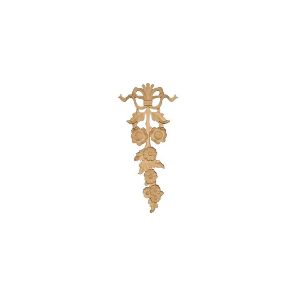 Osborne Wood Products 14 1/4 x 6 5/8 x 1 Large Floral Drop in Rubberwood (paintg - 891821RW