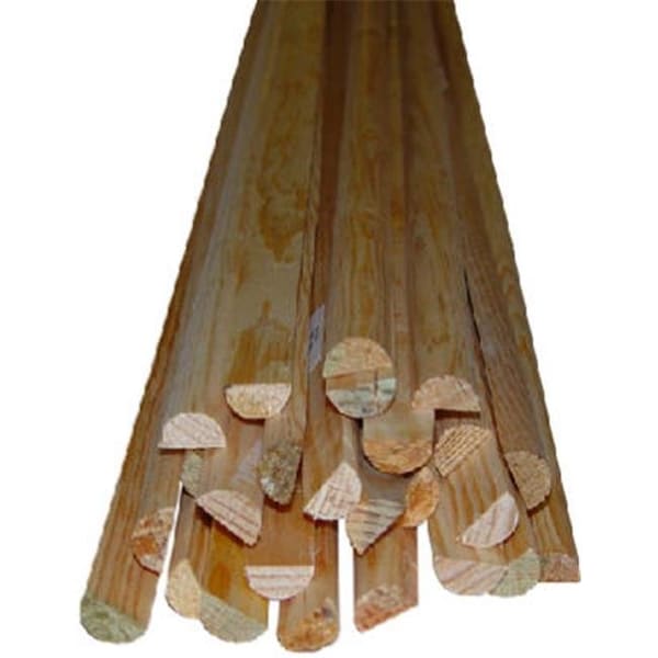 Alexandria Moulding Alexandria Moulding WM122-20096C1 8 ft. Half Round Solid Pine Moulding; Pack Of 10 - 269647