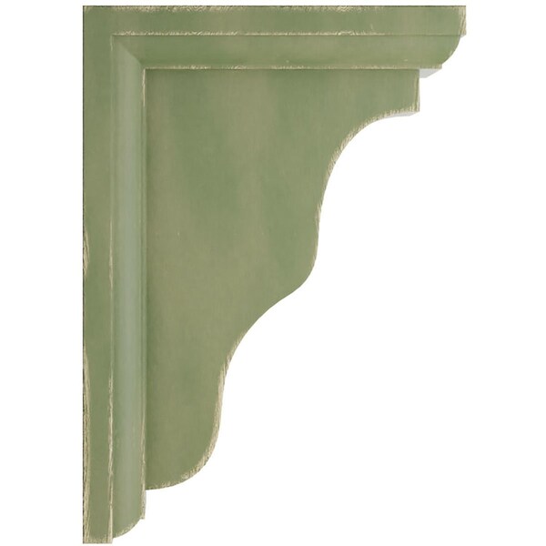Ekena Millwork 2 1/4"W x 5"D x 7"H Hamilton Traditional Wood Vintage Decor Bracket, Restoration Green - BKTWD02X05X07HAGR