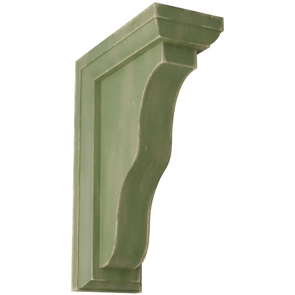 Ekena Millwork 2 1/4"W x 5"D x 7"H Hamilton Traditional Wood Vintage Decor Bracket, Restoration Green - BKTWD02X05X07HAGR