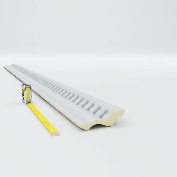 Ekena Millwork 4 1/4"H x 3 7/8"P x 5 3/4"F x 94 1/2"L Bulwark Dentil Crown Moulding - MLD04X04X06BU